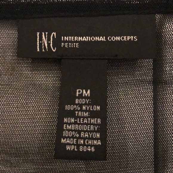 INC Black sheer top with cami top underneath - Picture 7 of 7